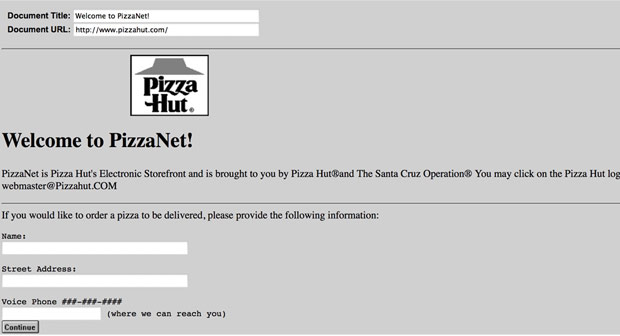 first online pizza order
