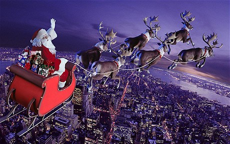 santa on sleigh