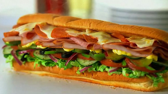 subway sandwich with cheese