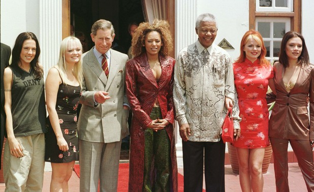 the Spice Girls with Nelson Mandela