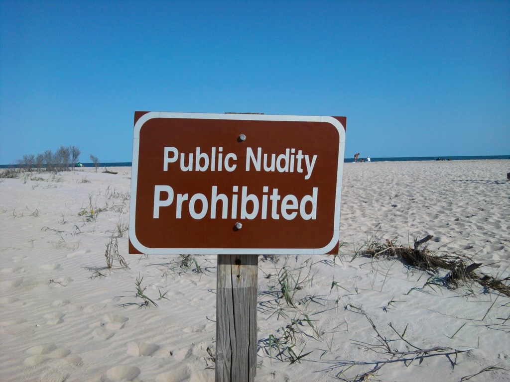 public nudity sign