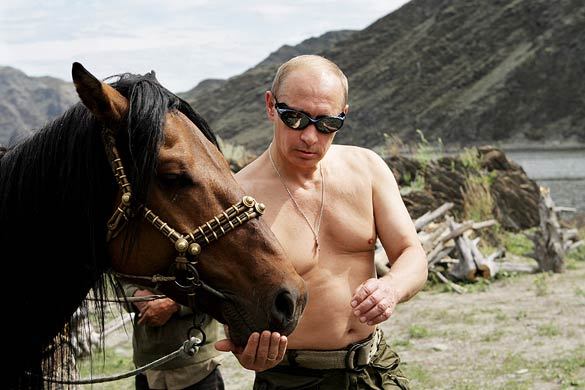 Vladimir Putin topless funny photo