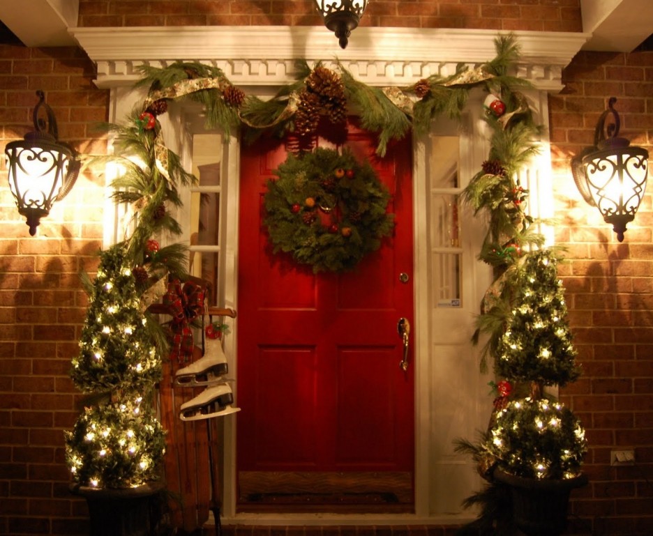 Christmas wreath on a door