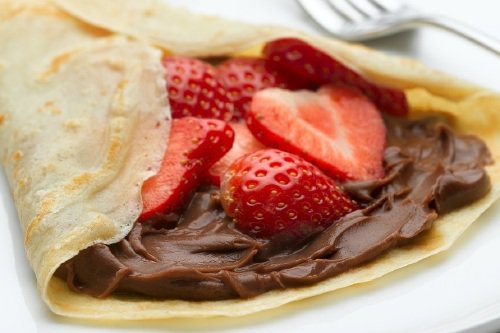 chocolate and strawberry pancake